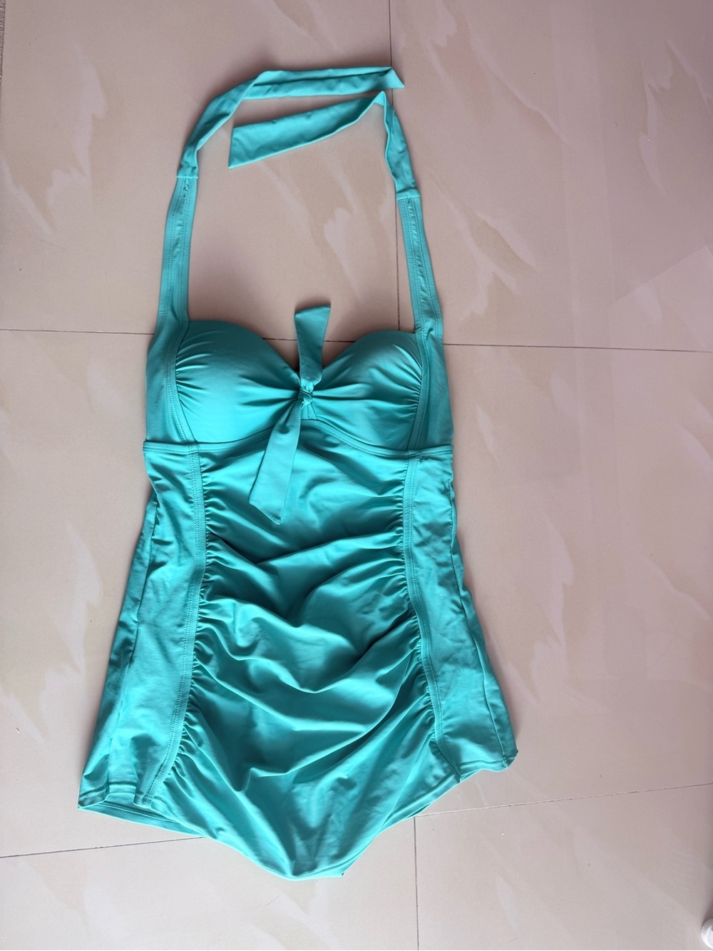 Merona Teal Halter One-Piece Swimsuit